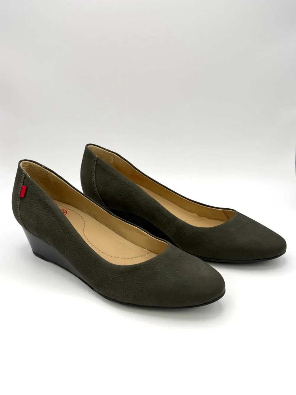 Marc Joseph New York Prospect Women's Graphite Pebbled Leather Wedge Pumps US 9